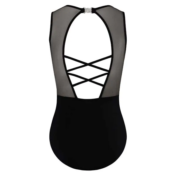 Abby Girls Black Mesh Leotard - Select Size