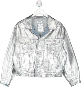 AGOLDE Charli Metallic Oversized Denim Jacket UK S