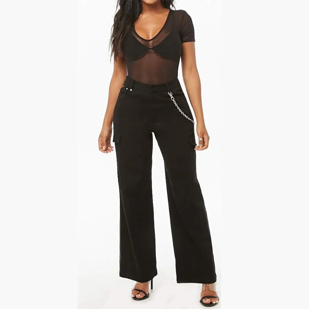 Allchic Womens Short Sleeve Sheer Mesh Tops Sexy See Through Tee Blouse Clubwears