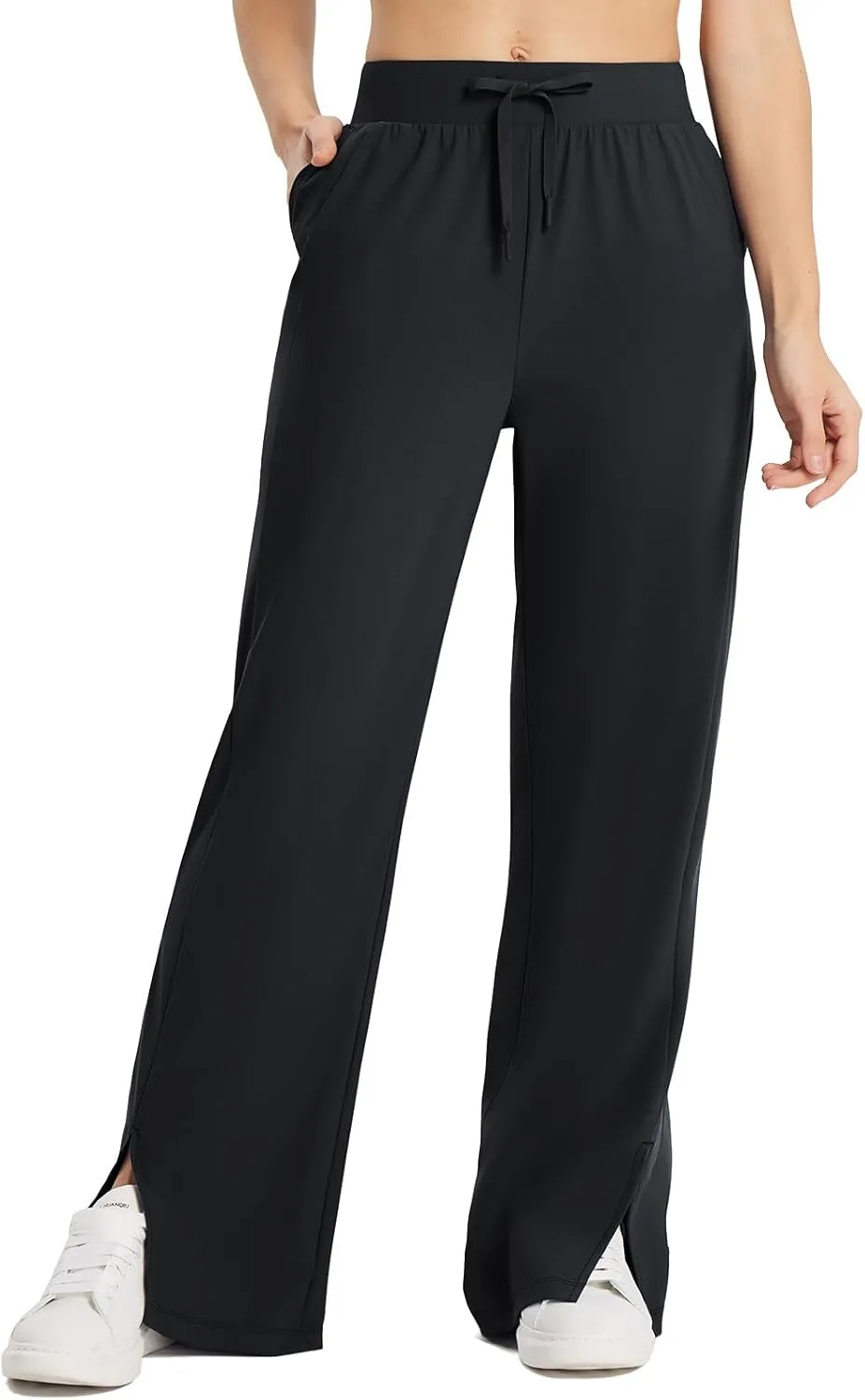 baleaf Women's Wide Leg Sweatpants Loose Drawstring Lounge Yoga Pants with Pocket High Waist Dress Pants UPF50  Causal Summer
