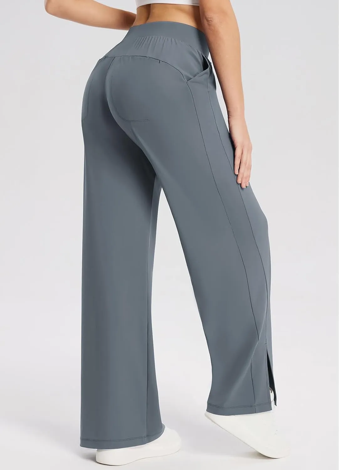 baleaf Women's Wide Leg Sweatpants Loose Drawstring Lounge Yoga Pants with Pocket High Waist Dress Pants UPF50  Causal Summer