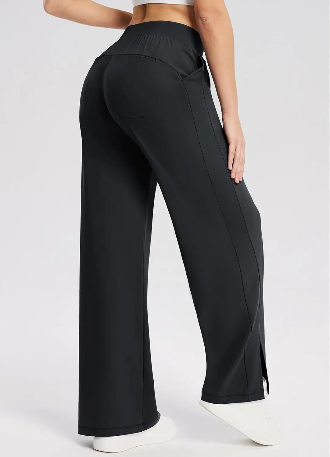 baleaf Women's Wide Leg Sweatpants Loose Drawstring Lounge Yoga Pants with Pocket High Waist Dress Pants UPF50  Causal Summer