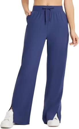 baleaf Women's Wide Leg Sweatpants Loose Drawstring Lounge Yoga Pants with Pocket High Waist Dress Pants UPF50  Causal Summer