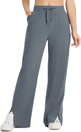 baleaf Women's Wide Leg Sweatpants Loose Drawstring Lounge Yoga Pants with Pocket High Waist Dress Pants UPF50  Causal Summer