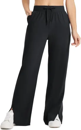 baleaf Women's Wide Leg Sweatpants Loose Drawstring Lounge Yoga Pants with Pocket High Waist Dress Pants UPF50  Causal Summer