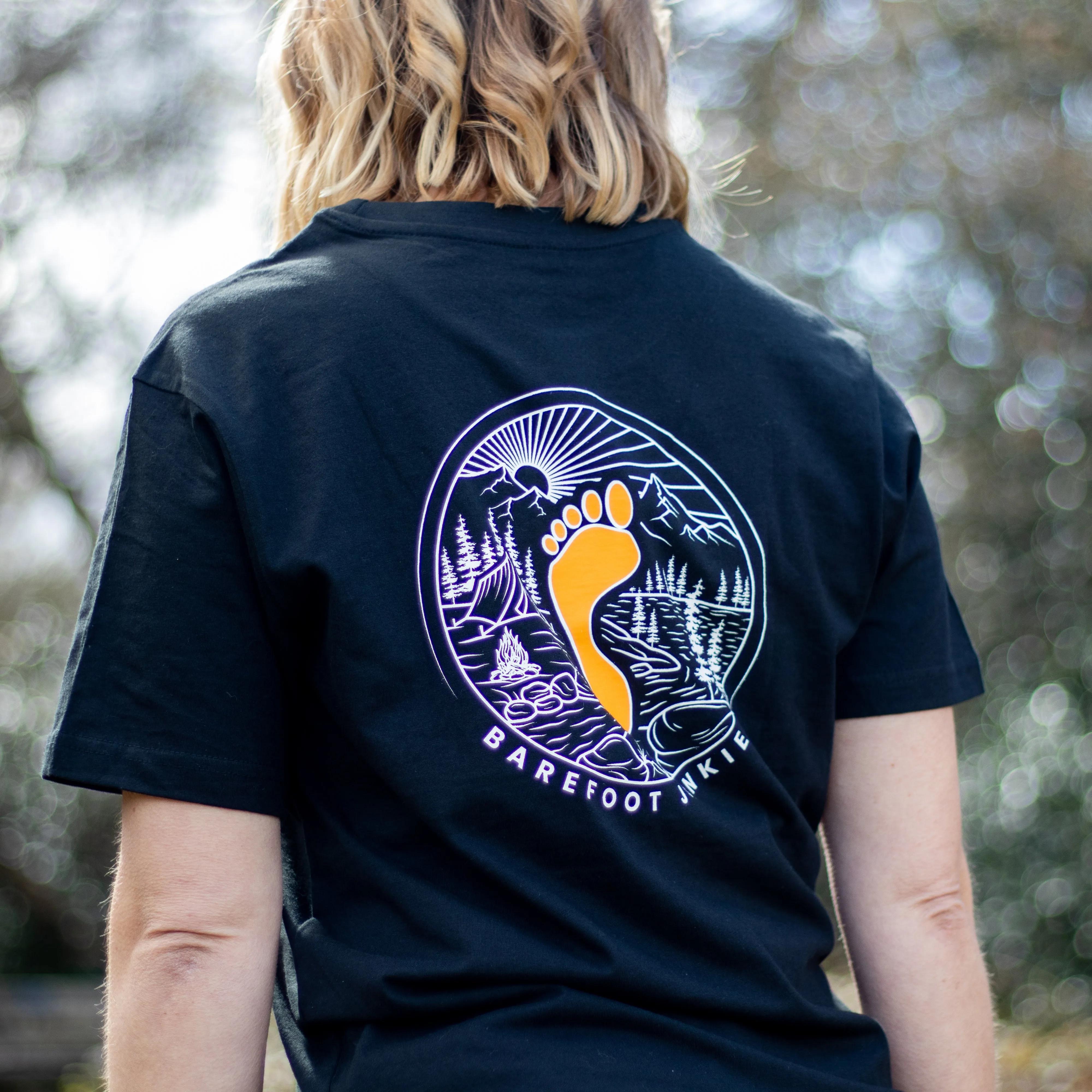 Barefoot Junkie Explore T-Shirt Black (Unisex Fit)