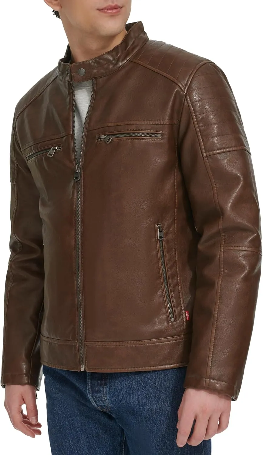 Levi's Men's Faux Leather Racer Jacket