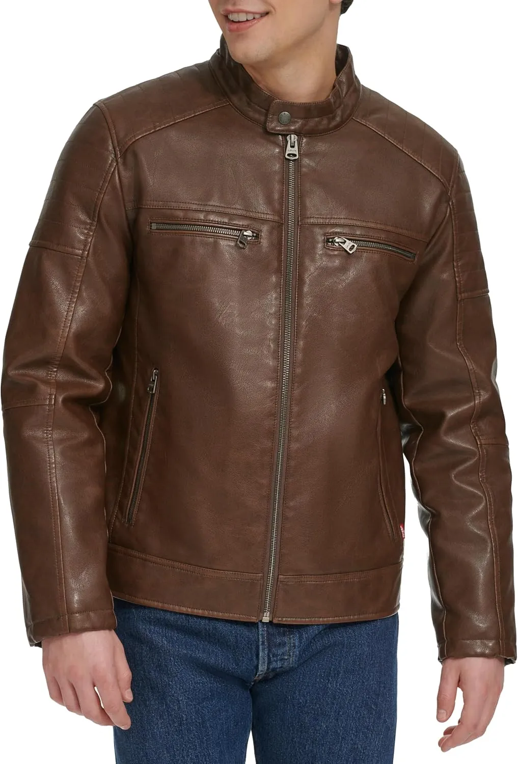 Levi's Men's Faux Leather Racer Jacket