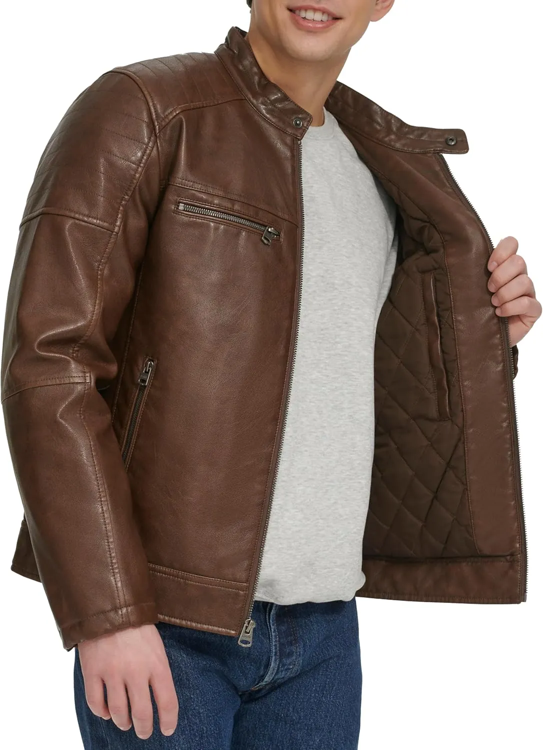 Levi's Men's Faux Leather Racer Jacket