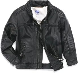 LJYH Boys Leather Jackets New Spring Children Collar Motorcycle Faux Leather Zipper Coats