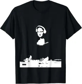 Mona Lisa DJ Art - Funny EDM Techno Rave Music T-Shirt