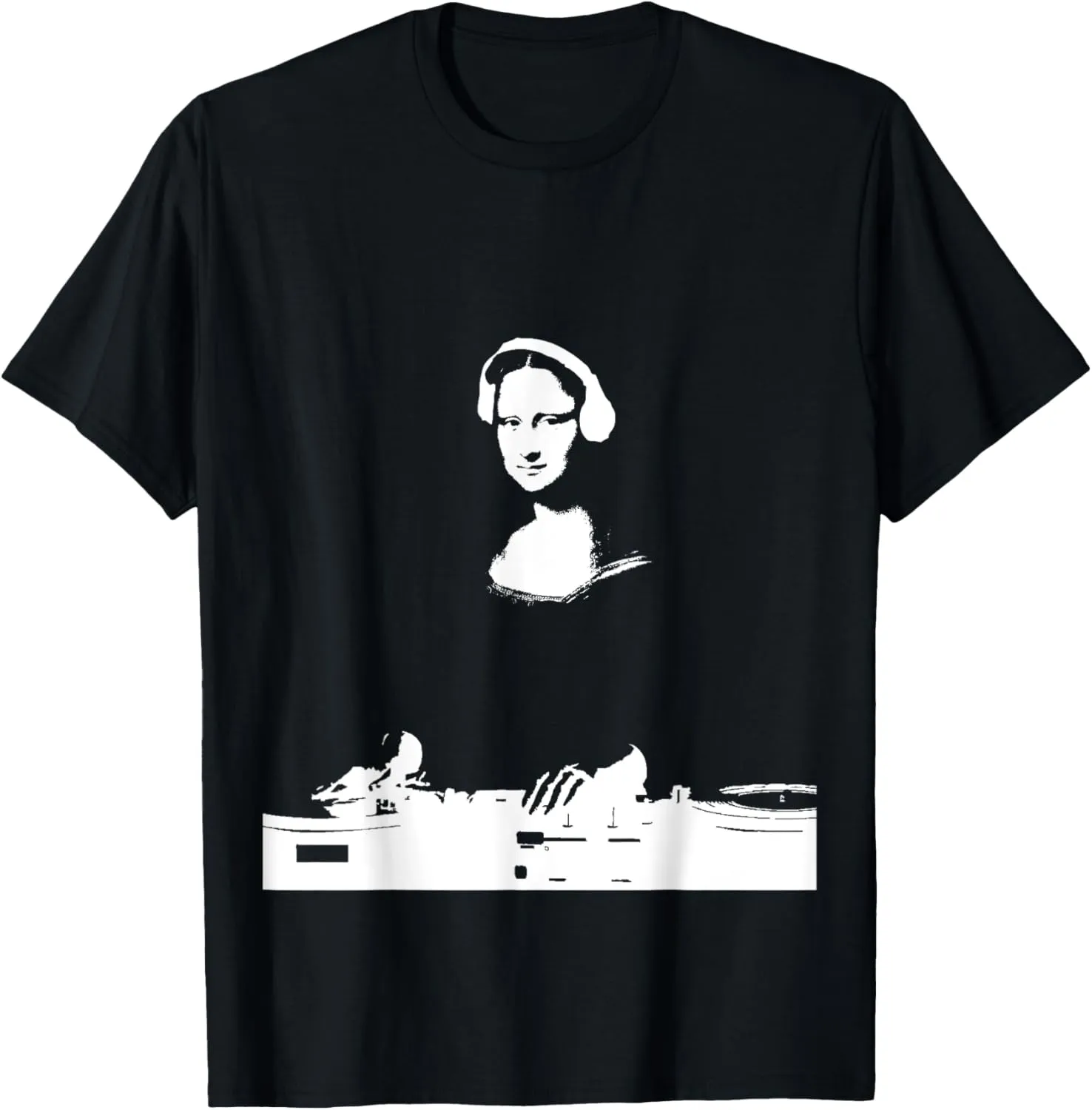 Mona Lisa DJ Art - Funny EDM Techno Rave Music T-Shirt