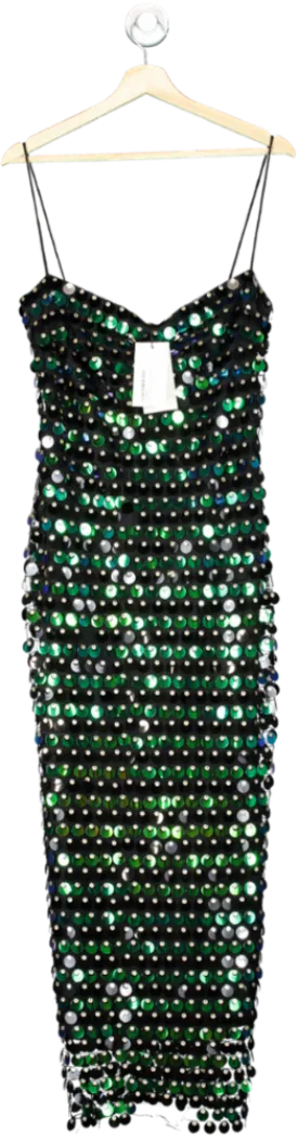 New Arrivals Green Phoenix in Serpent Vert Sequined Dress FR40 UK 12
