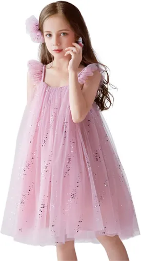 NNJXD Flower Girl's Wedding Dress Lace Sleeveless Tulle Summer Vintage Dresses
