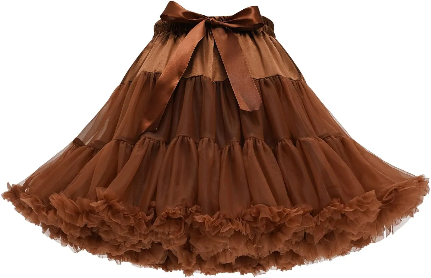 Women's Girls Elastic Waist Multi-Layer Tulle Tutu Short Skirt Petticoat