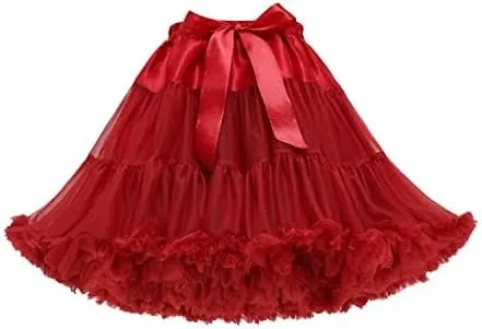 Women's Girls Elastic Waist Multi-Layer Tulle Tutu Short Skirt Petticoat