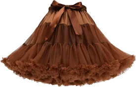 Women's Girls Elastic Waist Multi-Layer Tulle Tutu Short Skirt Petticoat