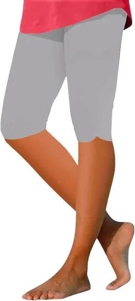 Women's Leggings, High Waisted Knee Length Capris Stretch for Casual Yoga Pants Workout Exercise