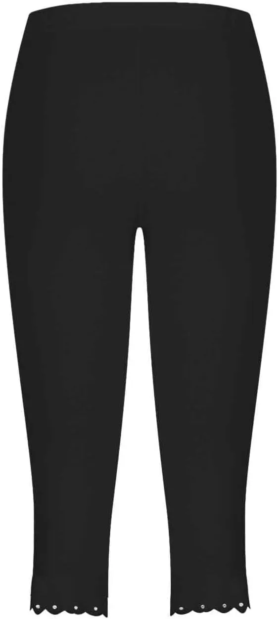 Xiaojmake High Waisted Capri Leggings for Women Summer Yoga Gym Workout Cropped Pants Rhinestone Patch Summer Beach Trousers